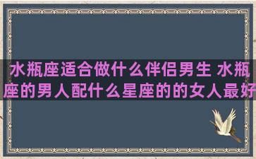 水瓶座适合做什么伴侣男生 水瓶座的男人配什么星座的的女人最好